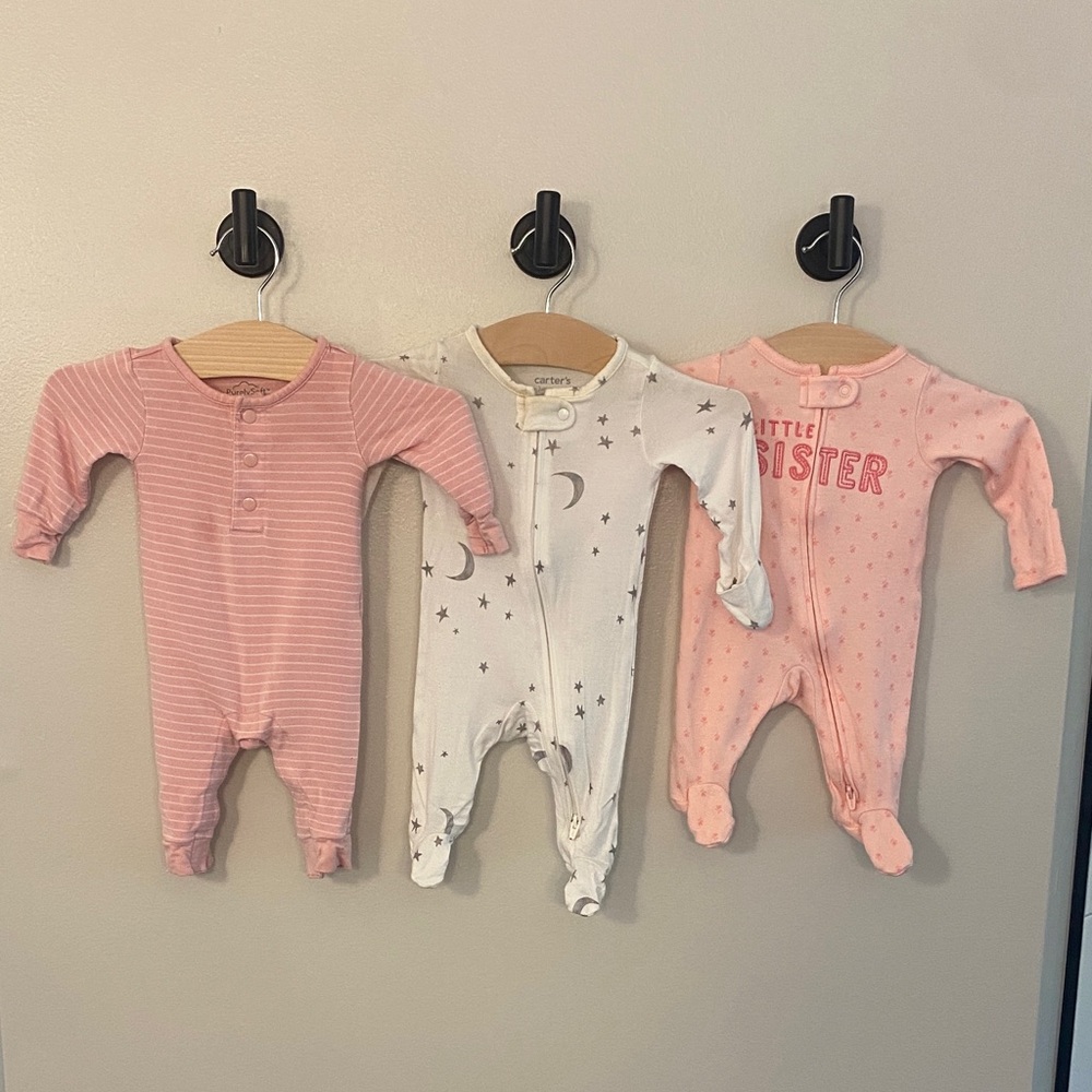 Carter's Pink and White Baby Footies Set